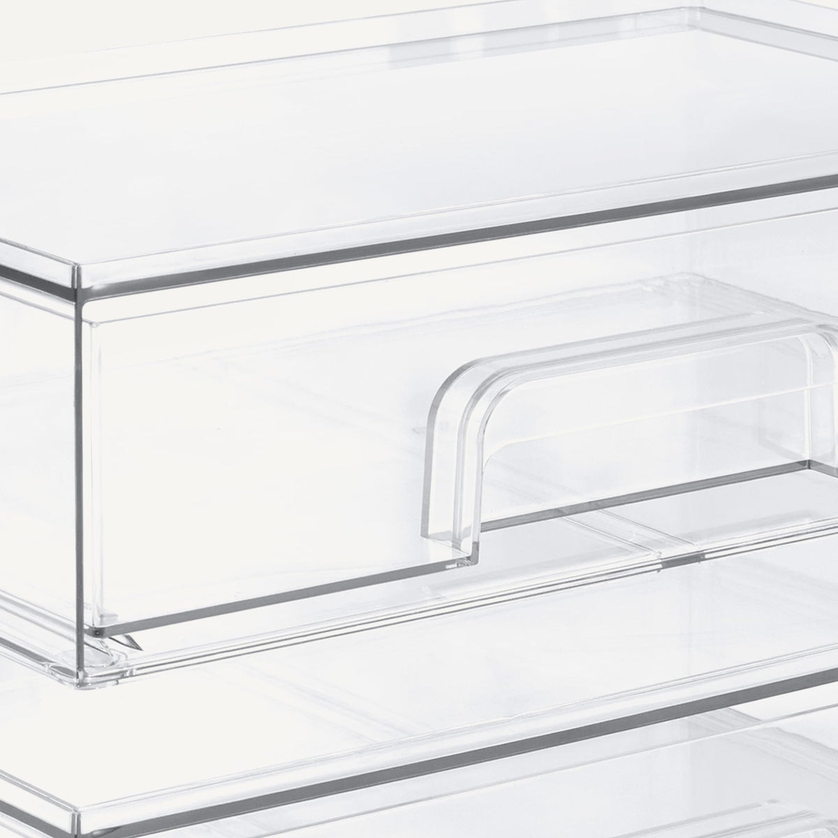 Stackable Plastic Storage Makeup Organizer Drawers, Clear, 7.5" x 6" x 4.5", 4-Pack