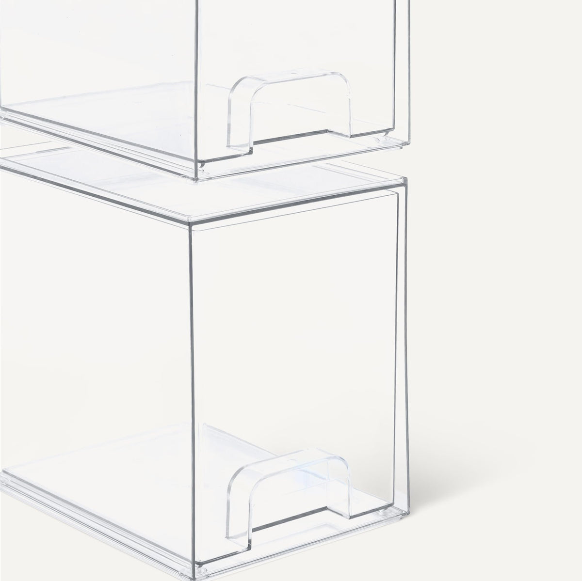 Stackable Plastic Storage Makeup Organizer Drawers, Clear, 7.5" x 6" x 4.5", 4-Pack