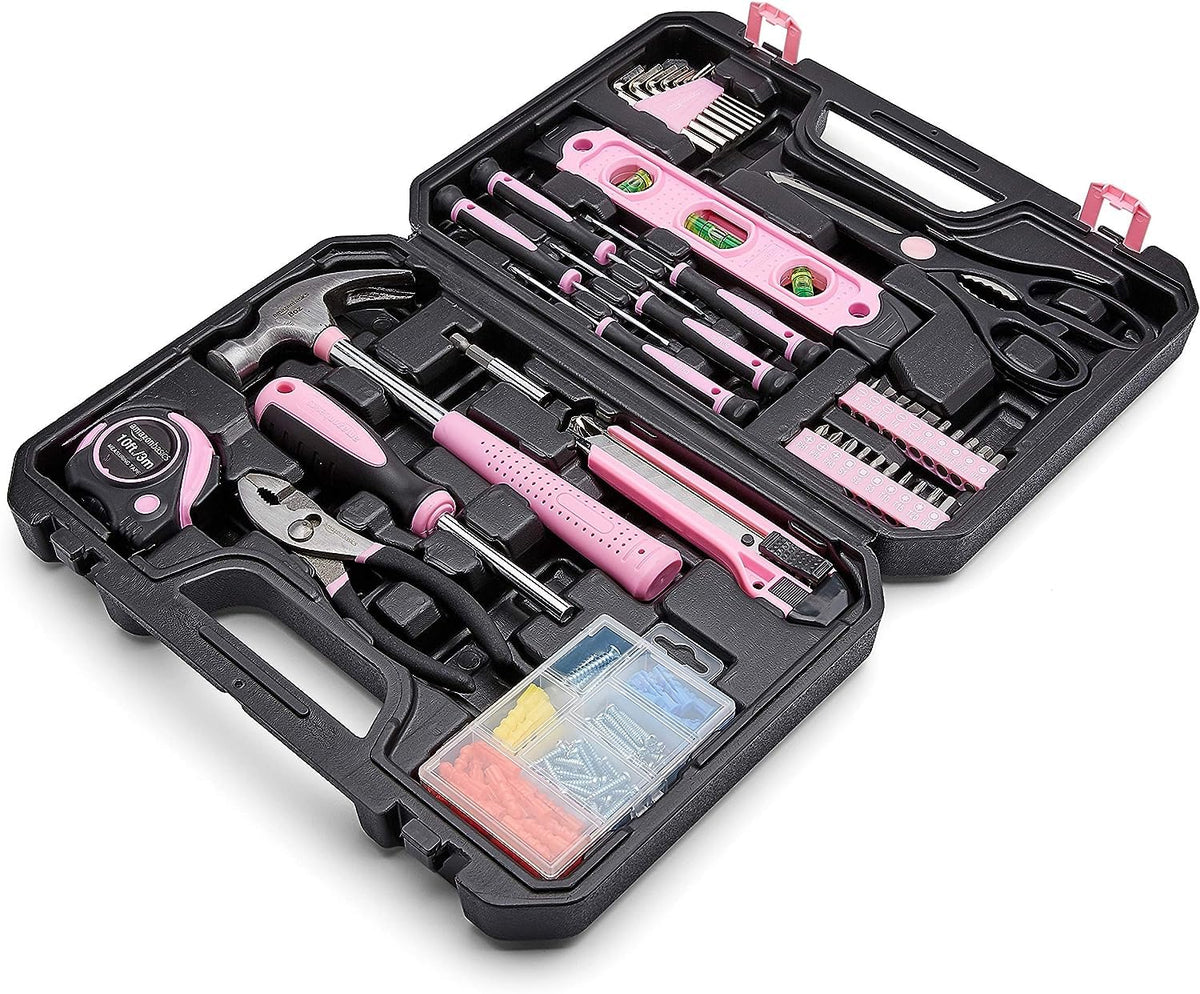 142-Piece Household Tool Kit for Home Repair, Hand Tools with Storage Case, 13.39 x 9.25 x 2.95 inch, Turquoise