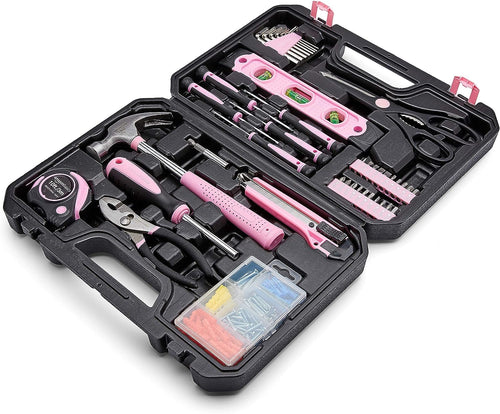142-Piece Household Tool Kit for Home Repair, Hand Tools with Storage Case, 13.39 x 9.25 x 2.95 inch, Turquoise